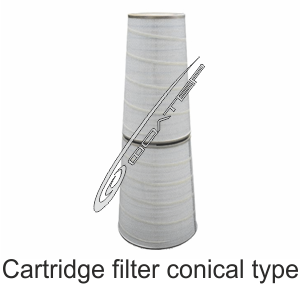 Cartridge filtering elements of type CFE